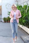 SMILING PINKER Women Cardigan Button Down Solid Medium Weight Knit Sweater(XXL,Blush Pink)