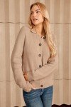 GRACE KARIN Cardigan for Women 2024 Long Sleeve Button Down Sweater Lapel Open Front Cardigan Sweaters Casual Knit Tops Apricoat M Apricot