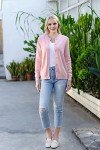 SMILING PINKER Women Cardigan Button Down Solid Medium Weight Knit Sweater(XXL,Blush Pink)
