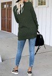 Jhsnjnr Womens Fall Knit Cardigan Open Front Oversized Chunky Sweater with Pockets Green