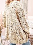 Eytino Womens Plus Size Crochet Cream Cardigan Sweater Long Sleeve Hollow Out Open Front Plus Oversized Cardigans Cream Outwear Lantern Sleeve Chunky Knit Sweater Jacket,3X Beige