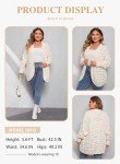 Eytino Womens Plus Size Crochet Cream Cardigan Sweater Long Sleeve Hollow Out Open Front Plus Oversized Cardigans Cream Outwear Lantern Sleeve Chunky Knit Sweater Jacket,3X Beige
