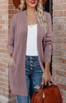 KISSMODA Cardigans for Ladies Open Front Long Sleeves Lightweight Sweater Women's Cardigans Purple