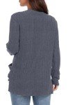 GRECERELLE Cardigan for Women Lightweight Open Front Long Sleeve Ribbed Knit Ladies Casual Sweater Outerwear with Pockets Dark Gray-M