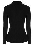Belle Poque Ladies Shawl Collar Cardigan Sweater Long Sleeve Office Sweater Turn Down Collar Cardigan (Black, XL)