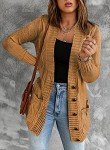 SIDEFEEL Women Open Front Pocket Cardigan Sweater Button Down Knit Sweater Coat