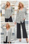 ULTRANICE Gray Cardigan Sweaters Womens Fashion Trendy 2024 Lightweight Long Sleeve Knitted Casual Cardigans Tops Clothes Outfits with Pockets(Gray,M)