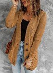 SIDEFEEL Women Open Front Pocket Cardigan Sweater Button Down Knit Sweater Coat