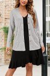 ULTRANICE Gray Cardigan Sweaters Womens Fashion Trendy 2024 Lightweight Long Sleeve Knitted Casual Cardigans Tops Clothes Outfits with Pockets(Gray,M)