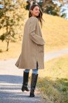 GRACE KARIN Womens 2024 Fall Long Cardigan Open Front Long Sleeve Cardigan Sweaters Knit Sweater Jacket Coat with Pockets Khaki L