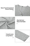 ULTRANICE Gray Cardigan Sweaters Womens Fashion Trendy 2024 Lightweight Long Sleeve Knitted Casual Cardigans Tops Clothes Outfits with Pockets(Gray,M)