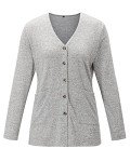 ULTRANICE Gray Cardigan Sweaters Womens Fashion Trendy 2024 Lightweight Long Sleeve Knitted Casual Cardigans Tops Clothes Outfits with Pockets(Gray,M)