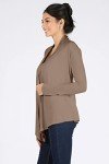 Womens Open Drape Cardigan Reg and Plus Size Cardigan Sweater Long Sleeves - USA (Size Small, Light Khaki)