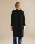 GRACE KARIN Women's Open Front Long Cardigan Sweater 2024 Long Sleeve Lapel Coatigan Casual Knit Cardigans with Pockets Black M
