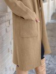 ANRABESS Women's Cardigan Long Sweater Oversized Open Front Knit Duster Coat 2024 Trendy Lady Fall Coatigan Outerwear, Light Camel, Medium