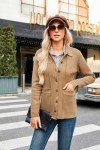 GRACE KARIN Caidigan Sweater for Women 2024 Fall Button Down Long Sleeve Lapel Office Casual Knit Shirt for Work Khaki M