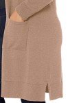 Amazon Essentials Women's Lightweight Longer Length Cardigan Sweater, Camel Heather, Medium