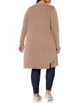 Amazon Essentials Women's Lightweight Longer Length Cardigan Sweater, Camel Heather, Medium