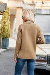 GRACE KARIN Caidigan Sweater for Women 2024 Fall Button Down Long Sleeve Lapel Office Casual Knit Shirt for Work Khaki M