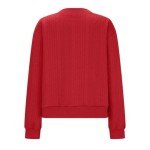 Lightning Deals of Today Women's Zip Up Cable Knit Sweater 2024 Long Sleeve Open Front Cardigan Warm Cardigan with Pockets Outwear Coats Red