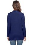 PrinStory Fall Cardigans for Women Lightweight Long Sleeves Open Front Cardigan with Pockets Navy Blue Large