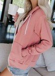 Jhsnjnr Women's Cardigan Pullover Hoodies Long Sleeve Pink Sweatshirts Solid Color Tops