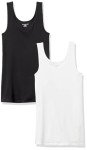 Amazon Essentials Women's 2-Pack Slim-Fit Tank, Black/White, Medium