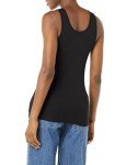 Amazon Essentials Women's 2-Pack Slim-Fit Tank, Black/White, Medium