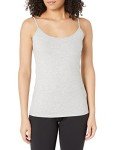 Amazon Essentials Women's 4-Pack Slim-Fit Camisole, Black/White/Charcoal Heather/Light Grey Heather, Medium