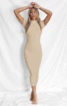 Khaki Women's Bodycon Midi Dress for Parties