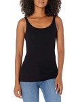 Amazon Essentials Women's 2-Pack Slim-fit Thin Strap Tank, Black/Black, Large