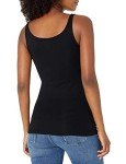 Amazon Essentials Women's 2-Pack Slim-fit Thin Strap Tank, Black/Black, Large