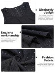 Aiseyi Tank Tops for Women Loose Fit Summer Sleeveless Top Eyelet Embroidery Casual Top Scoop Neck Camisoles Ladies Shirts for Vacation Resort Black 2XL