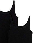 Amazon Essentials Women's 2-Pack Slim-fit Thin Strap Tank, Black/Black, Large