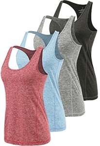 ROSYLINE Workout Tank Tops for Women Racerback Yoga Tops Quick Dry ​Activewear Tanks Black/Grey/Light Blue/Wine Red M
