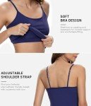 ROSYLINE Womens Camisole with Shelf Bra Cotton Undershirts Adjustable Strap Camis Spaghetti Strap Tank Top 3 Pack Black/Navy Blue/Wine Red L