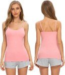 ROSYLINE Basic Cami Tank Tops for Women Undershirts Camisole with Adjustable Spaghetti Strap Tanks Camis Bl/Wh/Gray/Lightpink L
