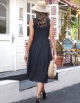 Hotouch Women's Casual Black Midi Tank Dress