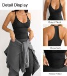 Allmloers 2 Pack Women Tank Tops V Neck Ribbed Racerback Workout Tops Summer Sexy Sleeveless Camisole Crop Going Out Tops