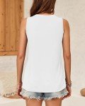 WNEEDU Womens Summer Tank Tops Sleeveless Crewneck Loose Fit Basic Cami 2025 New Casual Shirt White XL