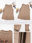 BLENCOT Women Tank Tops Summer Crewneck Blouse Tunic Racerback Ruched Pleat Front Casual Sleeveless Top Beige Large