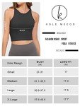 Kole Meego 4 Pack Cotton Crop Tops for Women Workout Cropped Tank Top High Neck Camisole Yoga Shirts Athletic Undershirts Black White Grey Green M