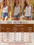 Hotouch White Tank Tops Women Spaghetti Strap V Neck Cami Sleeveless Blouse White Medium
