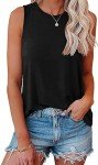 AirMood Womens Casual Cami Tank Tops Loose Fit Summer Sleeveless Camisole Tshirts (Black,Small)