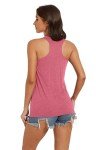 CHICALLURE Womens Tank Tops Racerback Summer Shirts Round Neck Sleeveless Graphic Tees(Pink Flower,M)