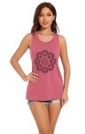 CHICALLURE Womens Tank Tops Racerback Summer Shirts Round Neck Sleeveless Graphic Tees(Pink Flower,M)