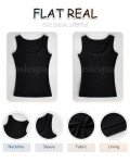 Basicspace Womens Tank Top O Neck Basic Ribbed Racerback Blouse Sleeveless Slim-Fit Black Shirts(Large, Tank Tops-Black)