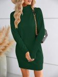 Oversized Women's Turtleneck Knit Mini Dress