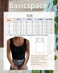 Basicspace Womens Tank Top O Neck Basic Ribbed Racerback Blouse Sleeveless Slim-Fit Black Shirts(Large, Tank Tops-Black)