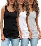 TAIPOVE Debardeur Femme Extra Long Tank Tops for Women Athletic Gym Workout Yoga Shirts Sleeveless Casual Undershirts